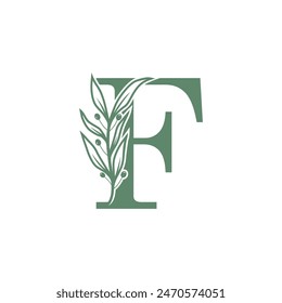 Botanical logo design letter vector with creative flower concept