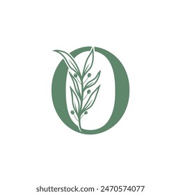 Botanical logo design letter vector with creative flower concept