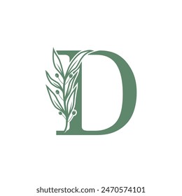 Botanisches Logo Design Brief Vektorgrafik mit kreativem Blumenkonzept