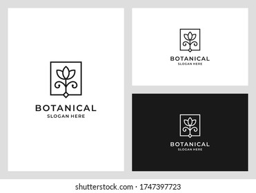 botanical logo design premium vector