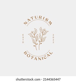 Botanical logo design template, olive oil, floral logo, Botanical logo combination with beautiful typography