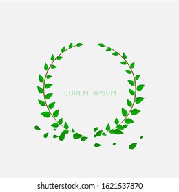 Botanical Logo ELement With Classic Circle Twin Position