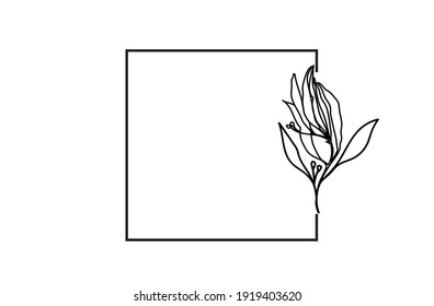 Botanischer Logo-Rahmen für minimale Auswahl