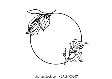 Botanischer Logo-Rahmen für minimale Auswahl