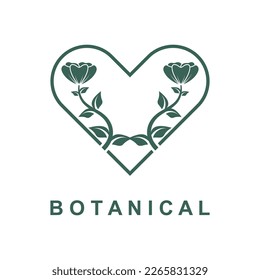 botanical logo illustration for beauty natural organic brand