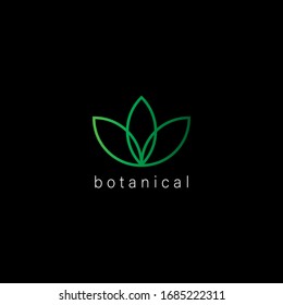 BOTANISCHE LOGO EINZELN AUF SCHWARZEM HINTERGRUND