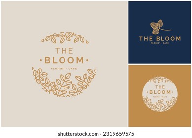 Botanical logo kit, Premade logo design, Handdrawn logotype, Floral design, Branding kit, Minimal emblem, Minimalistic sign, Leaf logo, Twigs, Branch, Logo pack, Template pack