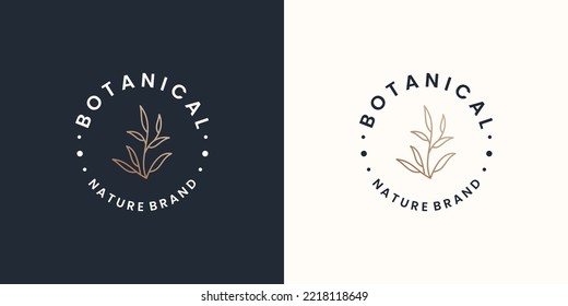 botanical logo. nature brand logo design with botanic element