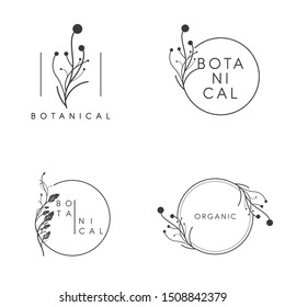 botanical logo set in vector