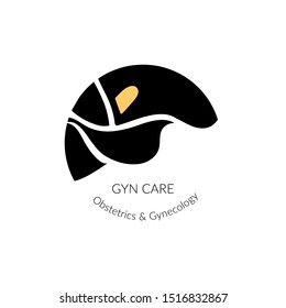 a botanical logo template with a calla lily silhouette; black and white elegant, stylish identity / graphic design element for women's health clinic, also beauty salon, cosmetic company, organic shop