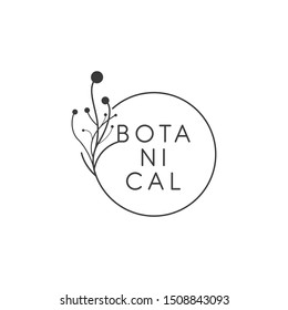 botanical logo in vector illustration