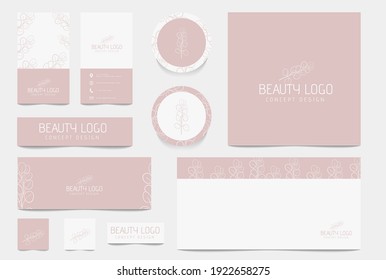 Botanical minimal eucalyptus floral stationary pack 