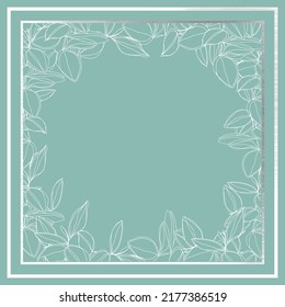 botanical minimalism line art leaves vector frame with golden borders 
