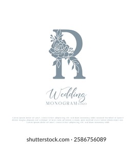 Botanical Minimalist, Initial, Letter Feminine Logo R