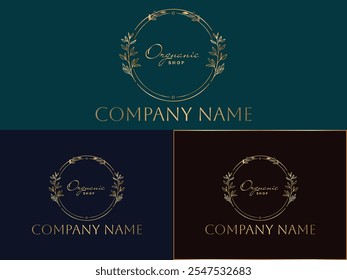 Botânico Minimalista, orgânico inicial Logos Elementos