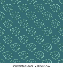 botanical mint green leaves seamless flat elegant pattern for wallpaper, wrapping, cloth and textile. nature flat texture.