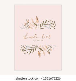 Botanical mockup card. Invitation mock up