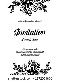 botanical natural hand draw for invitation card vector illustration