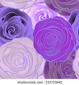 Botanical natural hand-drawn seamless pattern in watercolor style. Summer Vintage Floral Greeting Card with Blooming Rose flowers.
