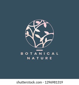 Indicador de círculo de naturaleza botánica vectorial