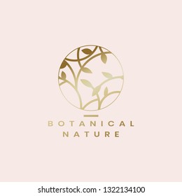 Botanical nature circle badge vector