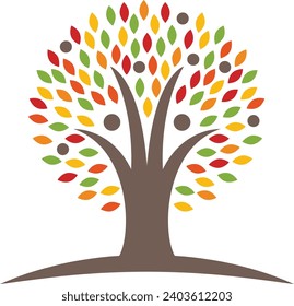 Botanical nature icon set. Modern tree logos. Plant symbols.