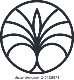Botanical nature icon set. Modern tree logos. Plant symbols	
