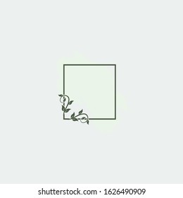 Botanical Nature Leaf frame vector design concept square Frame.