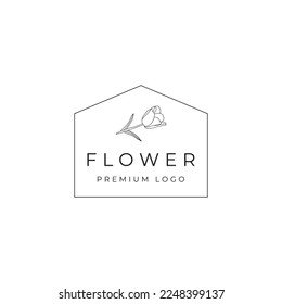 botanical organic minimal natural iconic graphic hand draw simple floral logo design