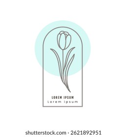 Botanical Organic Minimalistic Emblem With Plant Elements