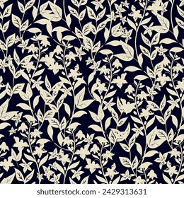 Botanical Ornament Decorative vector seamless pattern. Repeating background. Tileable wallpaper print.