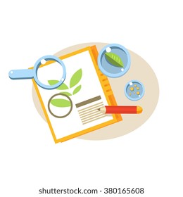 Botanical Paper. Education Flat Design Vector Illustration