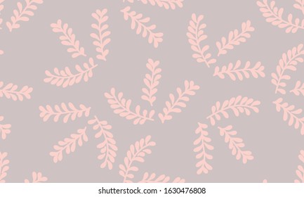 Botanical pastel pattern. Tender seamless. Graphic design for background card banner poster cover invitation placard header or brochure. Vector illustration