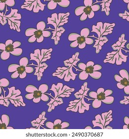 Patrón botánico flores azules pinceladas y contornos de plantas lineales sobre un fondo blanco. Abstractas patrón floral. Vector impresión moderna para textil, diseño, Anuncio, cubierta, Fondo de pantalla.