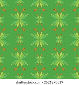 Botanical pattern design with natural colors, beautiful botanical with green background