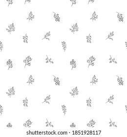 Motif botanique feuille de fleur noir