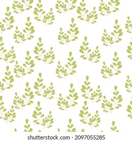 Botanical pattern pattern green branches and leaves. Ideal for printing on fabric.