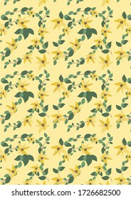 Botanical Pattern Illustration Background Art. seamless pattern. botanical illustration. botanical wallpaper. botanical vector. illustration
