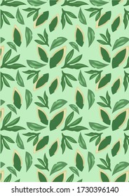 Botanical Pattern Illustration Background Art. seamless pattern. botanical illustration. botanical wallpaper. botanical vector. illustration
