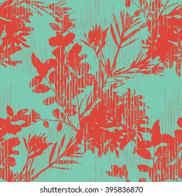 Botanical Pattern Seamless Vector Background Tile