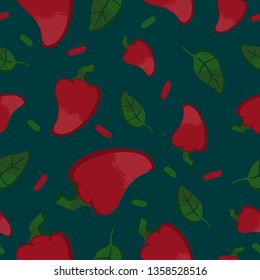 botanical pattern simple pattern pepper ornament vector illustration 