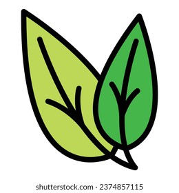 Botanical plant icon outline vector. Oregano leaf. Garden food color flat