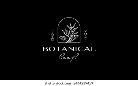 Botanical Plant Leaf Flower Logo Template. Universal creative premium symbol. Vector illustration. Creative Minimal design template. Symbol for Corporate Business Identity
