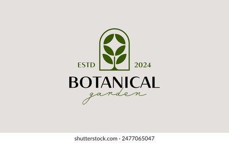 Botanical Plant Leaf Flower Logo Template. Universal creative premium symbol. Vector illustration. Creative Minimal design template. Symbol for Corporate Business Identity