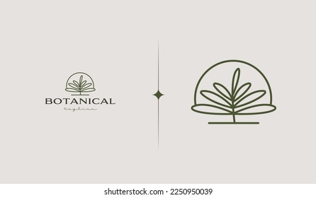 Botanical Plant Logo Template. Universal creative premium symbol. Vector illustration. Creative Minimal design template. Symbol for Corporate Business Identity