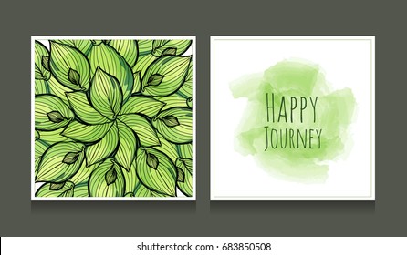 Botanical postcards vector collection. Organic eco products cards. Vector hand drawn illustration.