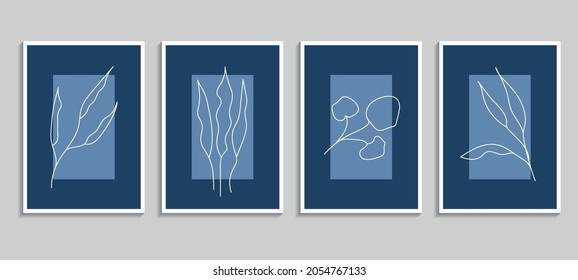 Botanical poster vector set. Plant design for print