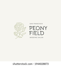 Botanical pre-made line art logo design. Minimal and modern brand identity 