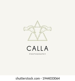 Botanical pre-made line art logotype template. Minimal and modern branding identity