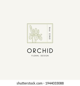 Botanical pre-made line art logotype template. Minimal and modern branding identity